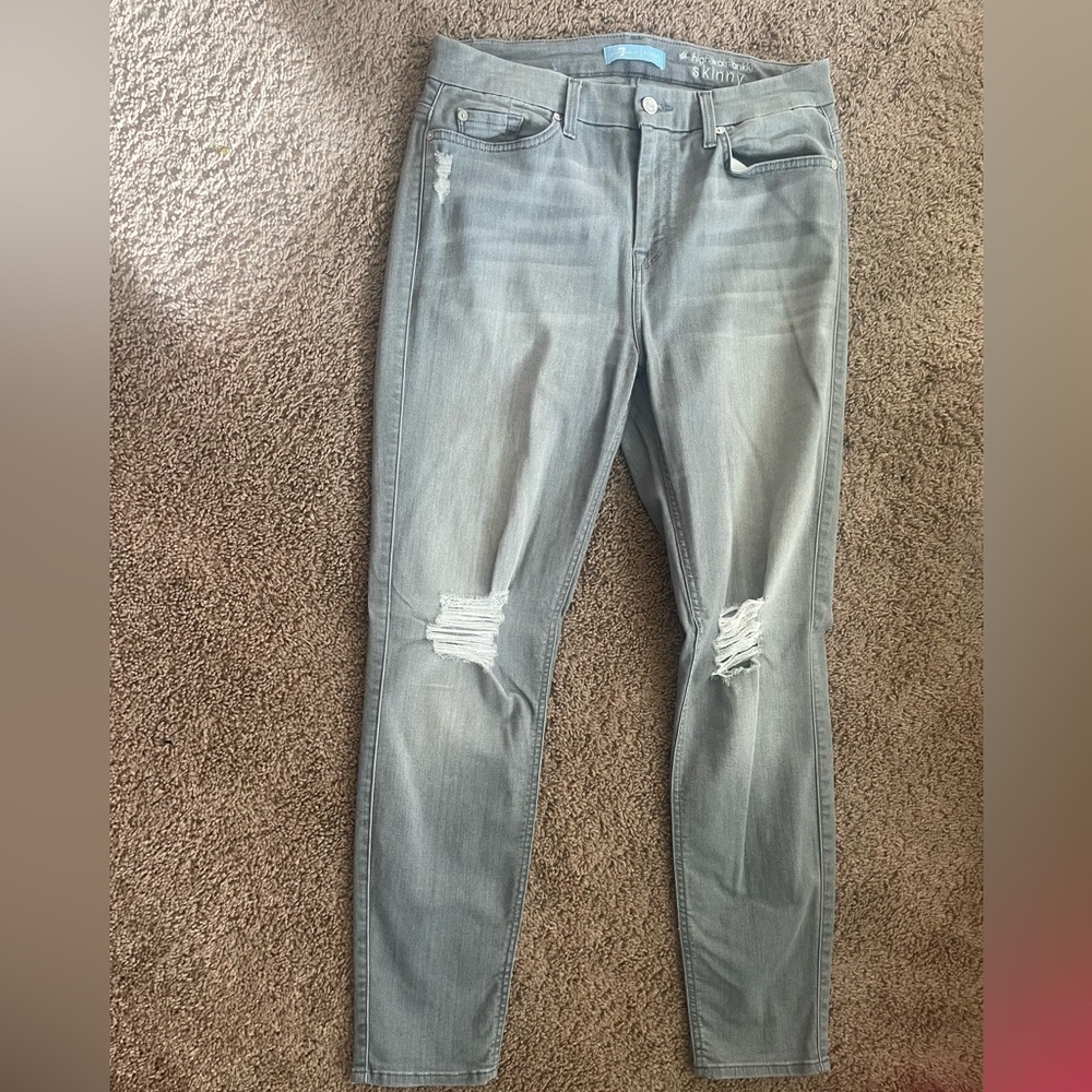 7 For All Mankind Gray High Waist Jeans
